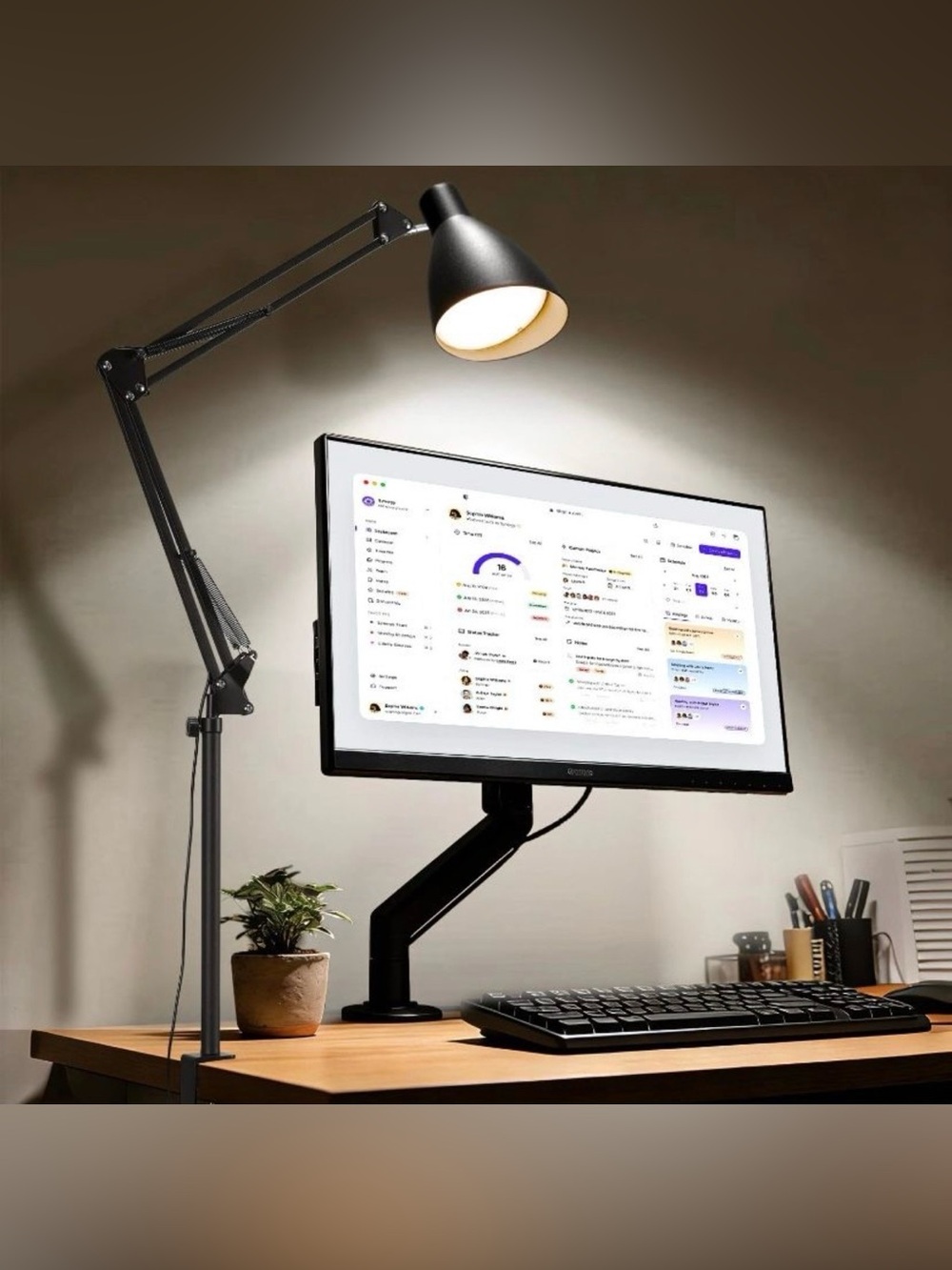 Extra tall Led Desk Lamp Adjustable Gooseneck Table Stand with Clamp